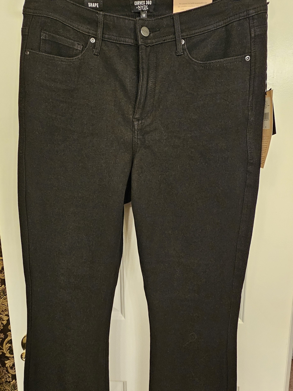 NWT NYDJ Curves 360 Crop Flare Black Stretch Jeans